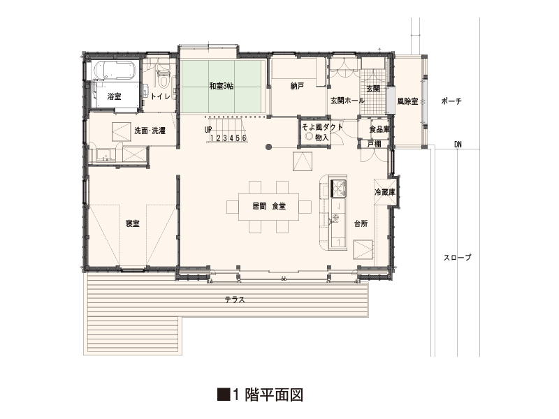 Kumiko 1階平面図 福島の木でつくる ふくしまの家kumiko